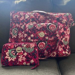 Laptop purse with matching wallet